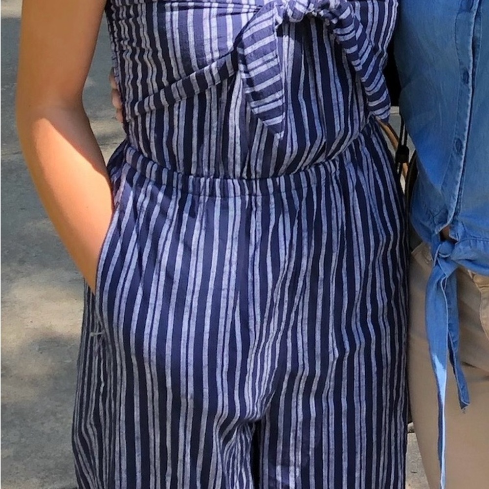 Navy Striped Jumpsuit